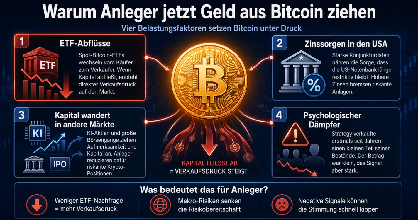 Darum flie&szlig;t Geld aus Bitcoin ab!